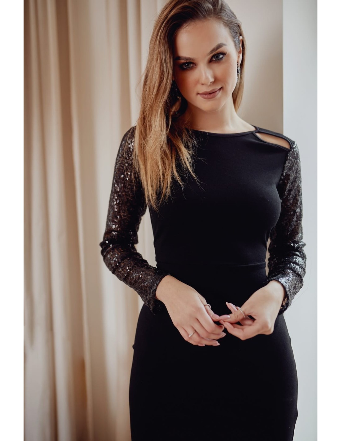 Rochie neagra eleganta mulata 0227 - Magazin online - Boutique